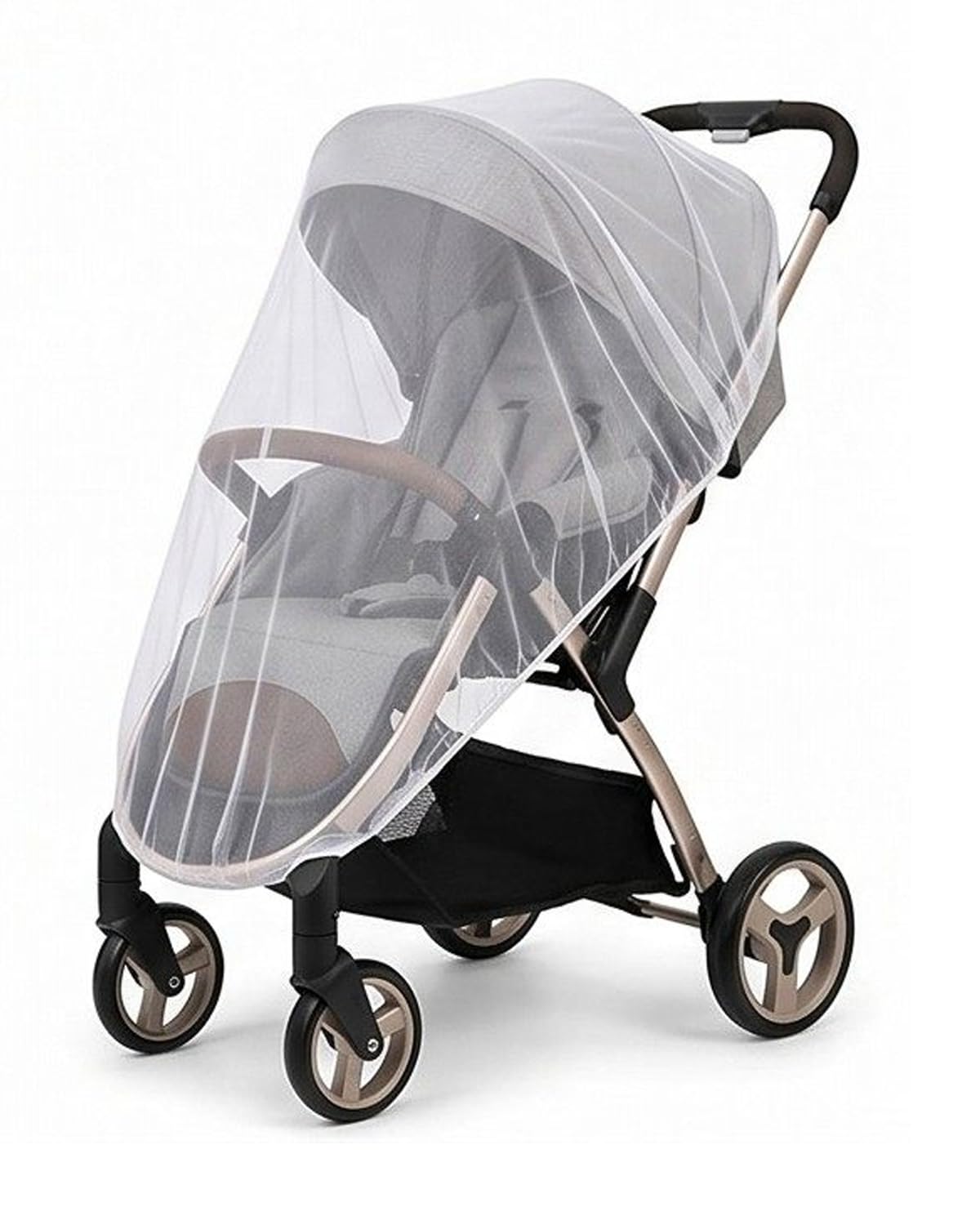 Zanzariera Universale Bianco 1pz per Passeggino Carrozzina Culla Neonato. Protezione Insetti e Zanzare, per un Sonno Sereno e Sicuro del Bambino.