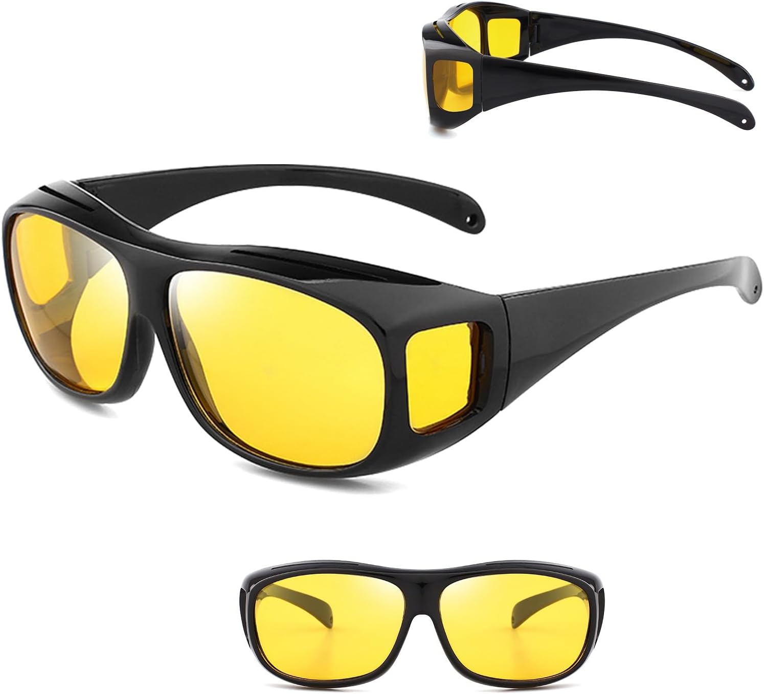 Occhiali Guida Notturna Fanyil - 2 Pezzi, Lenti Gialle Antiriflesso, Per Uomo E Donna, Visione Sicura - Foto 8