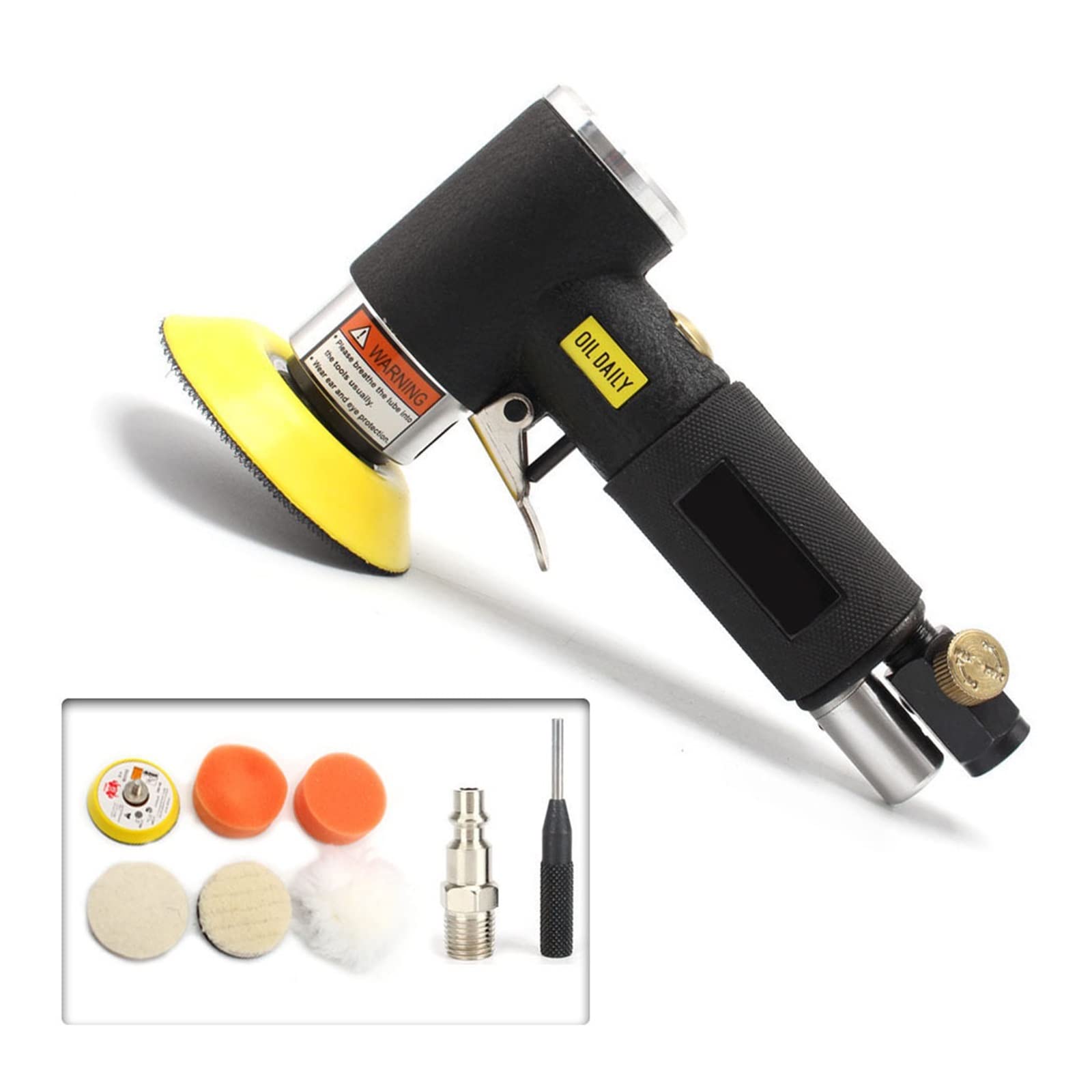 Pneumatyczna szlifierka do polerowania 2 cale 3 Mini orbitalna pneumatyczna bufor pneumatyczny podwójne działanie polerka samochodu(Black sander kit A)