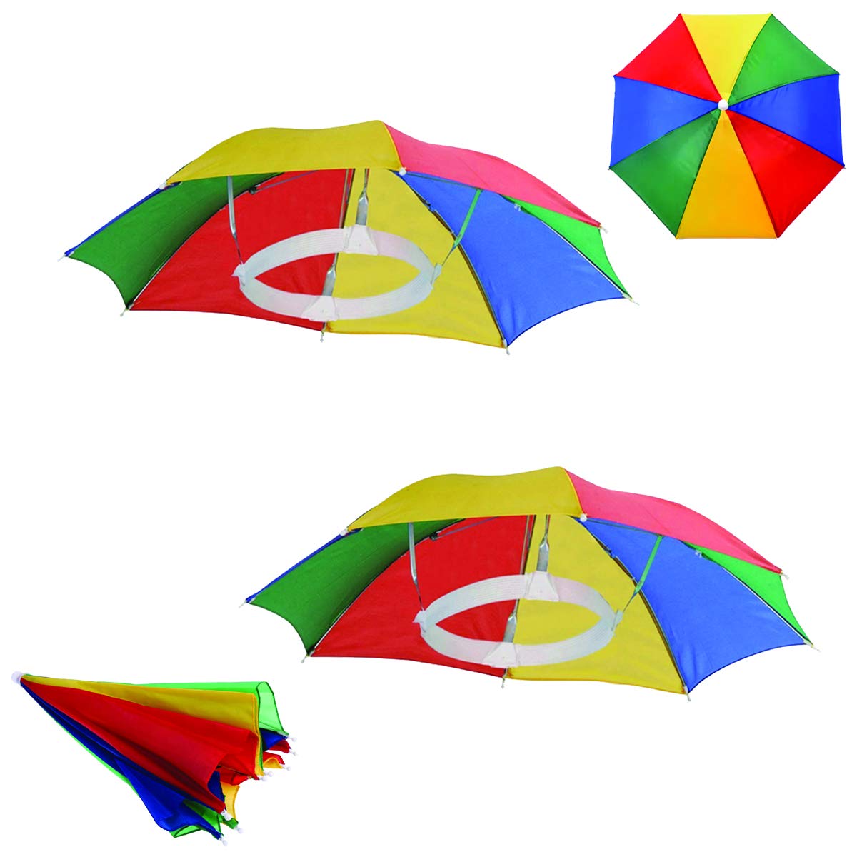 Rainpopson Hat Umbrella for Kids (Multicolour) Pack of 2
