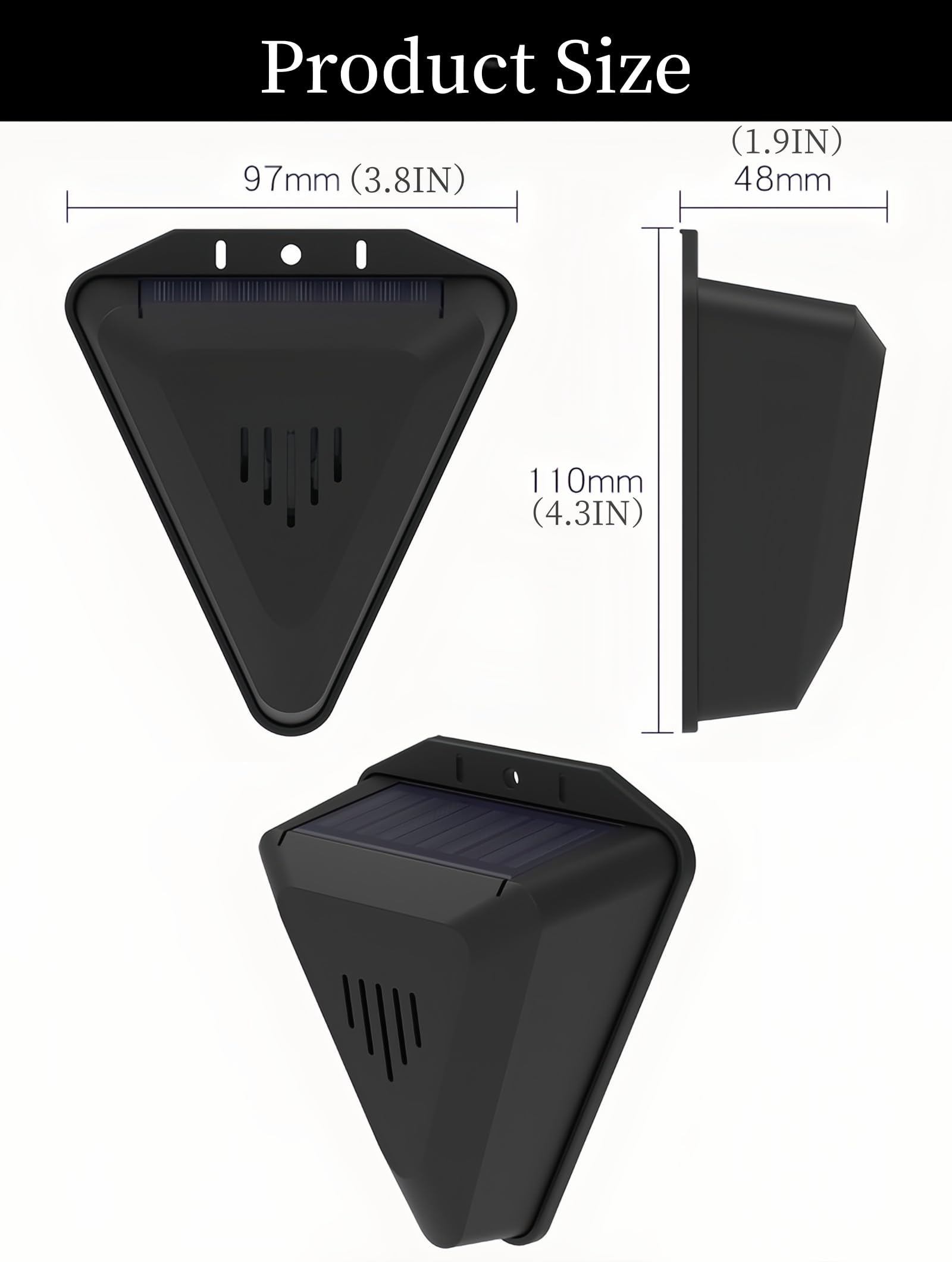 3 Pack Solar Power Uccello allarme repellente IP55 impermeabile 360 ° protezione completa suoni multipli forte deterrente uccelli dalla vostra proprietà Adatto per giardino all'aperto cortile