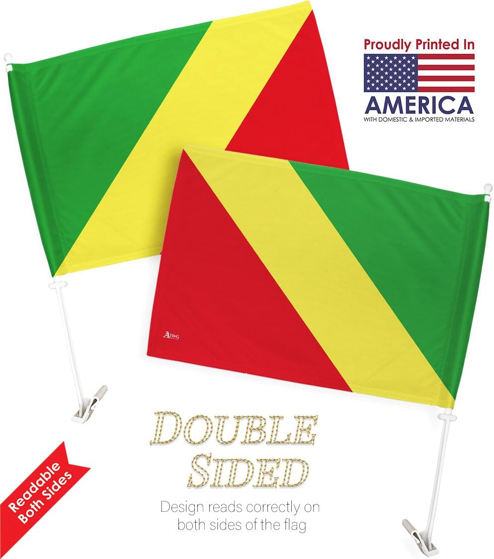 Team Republic of the Congo Car Flag Bandera Para Carros De Congolese Decor For Window Clip Mount Auto Accessories Sport Fan Gifts League Olympics Party Supplies Patriotic Decorations Made in USA