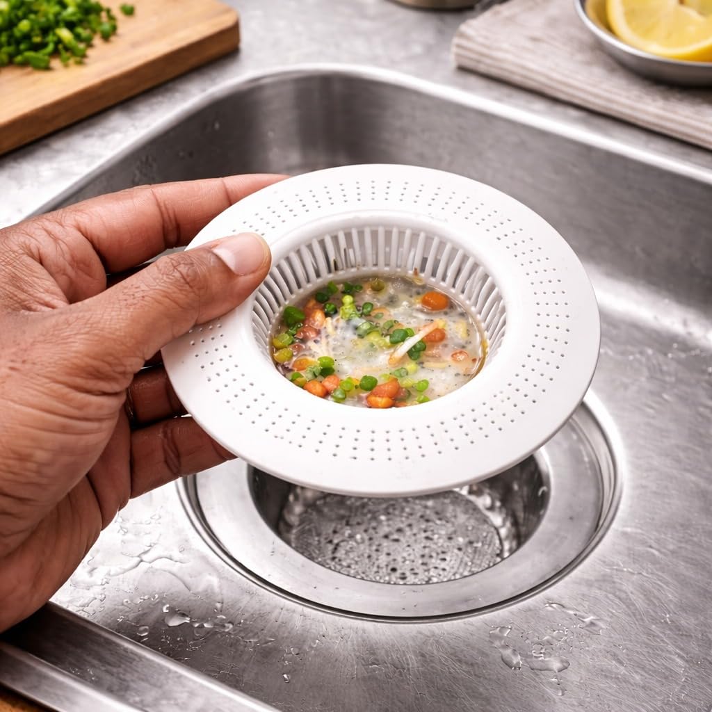 Kitchen Sink Strainer Heavy Duty Plastic Sink Jali Kitchen Drain Basin Basket Filter Stopper Drainer for Bathroom & Kitchen Sink Mesh Strainer (Plastic Sink Jali (Pack of 2))-image-42