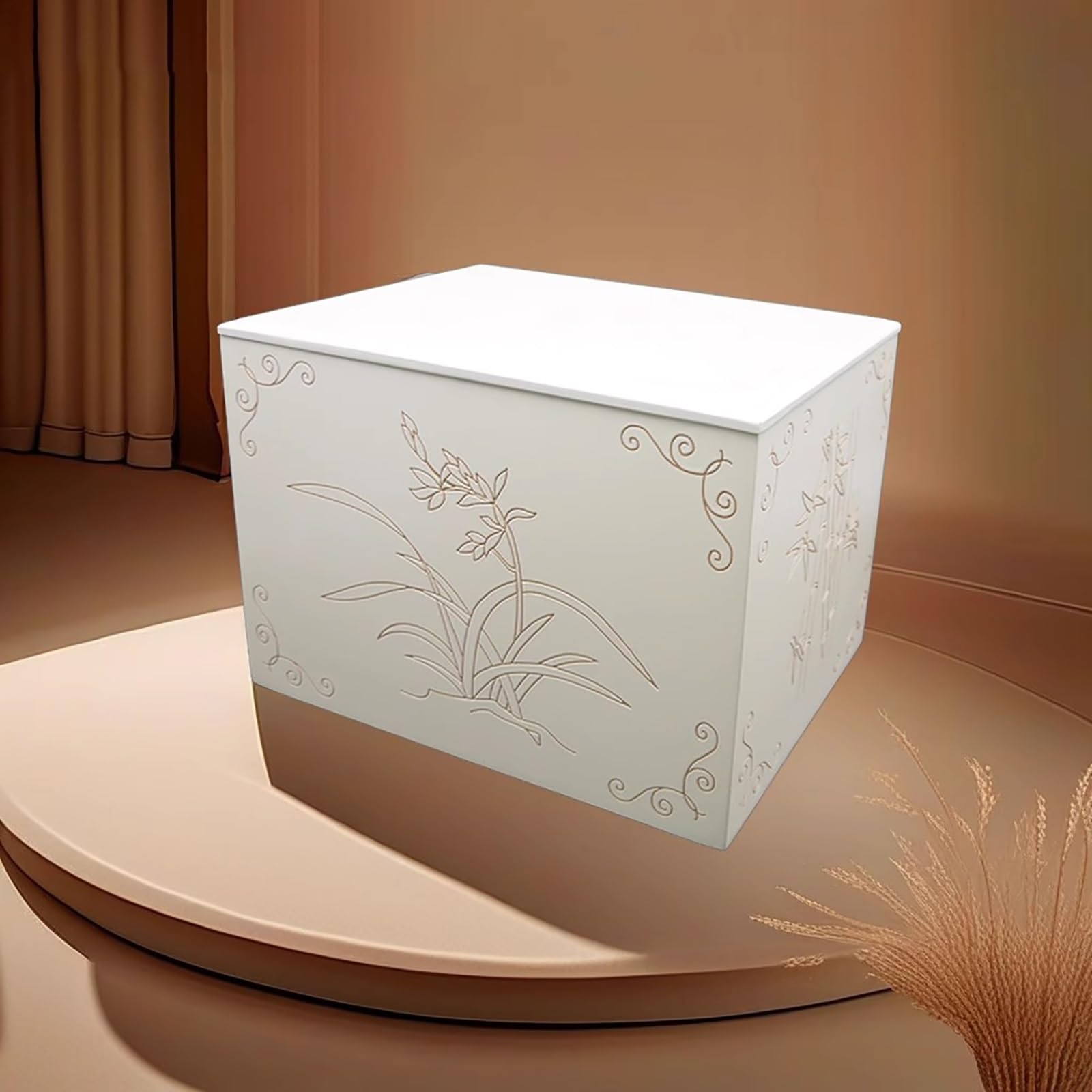 Ceramiczna Skrzynka Ochronna na Urnę kremacyjną – Odporna na Wilgoć i Korozję, Uszczelniona Urna do Długotrwałego Przechowywania Prochów(37 x 26.5 x 27 cm/14.6 x 10.4 x 10.6 in)