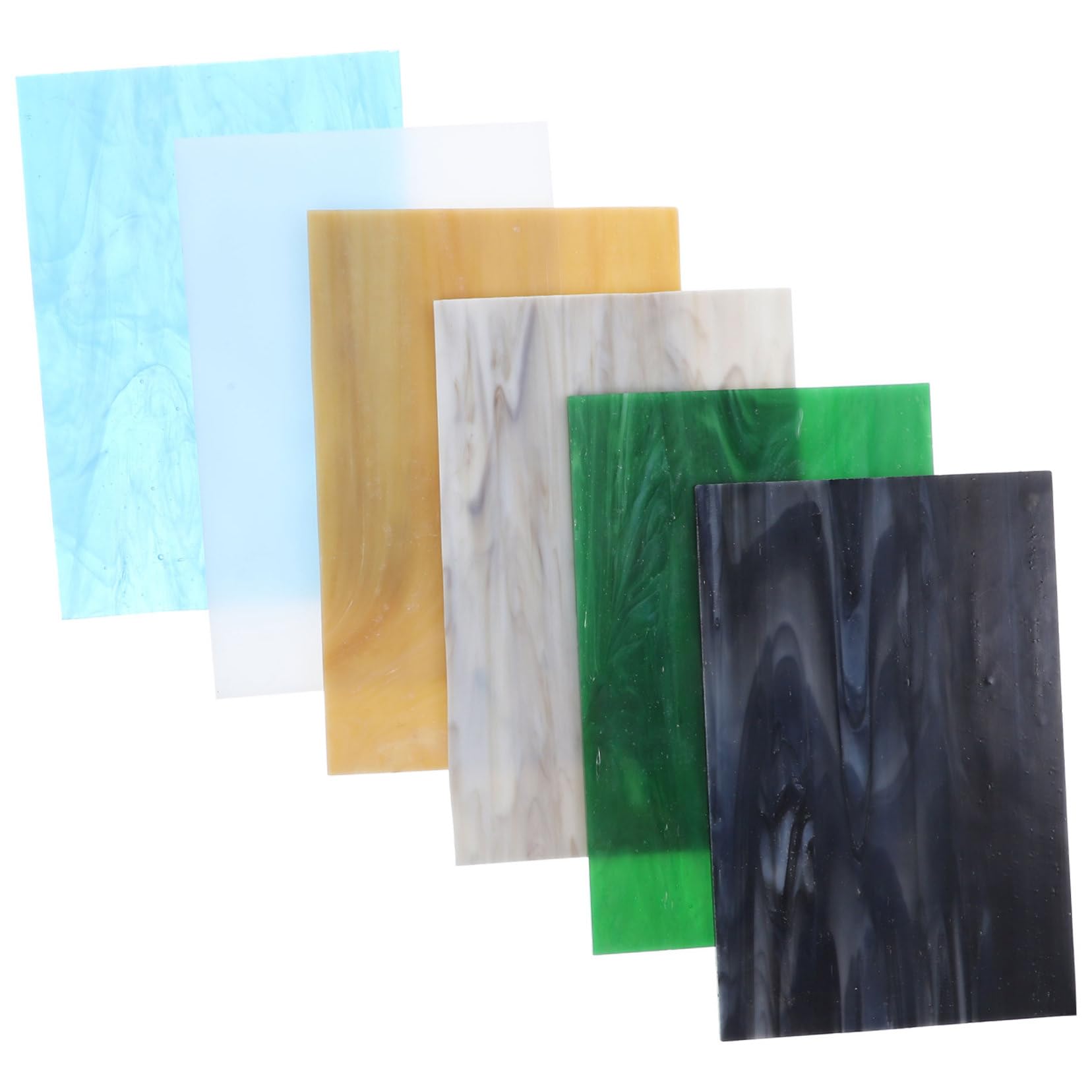 DOITOOL 6Sheets Colored Mica Glass for Stained Glass Projects for Home Decor and Mosaic Crafts