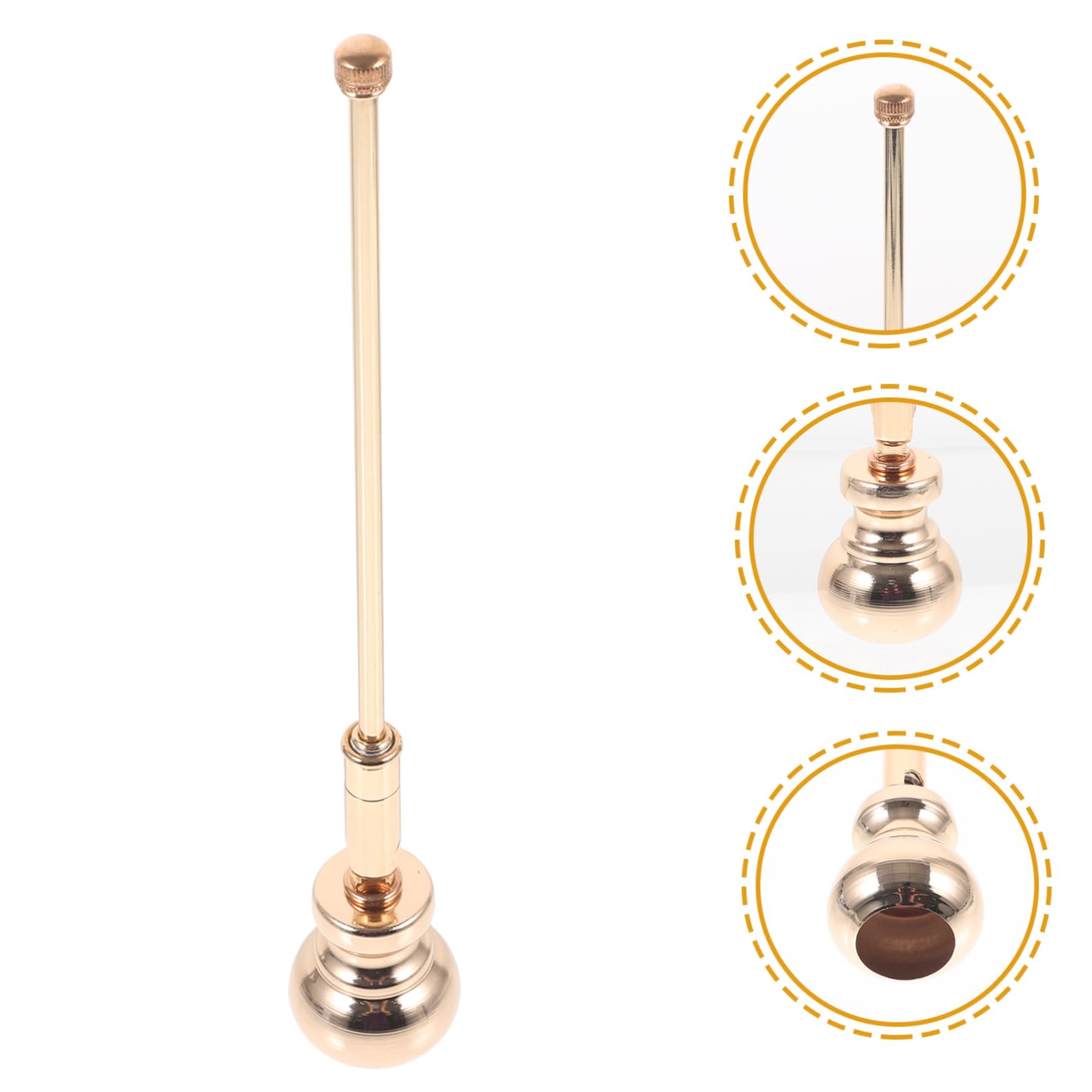 MUCKLILY Candle Snuffer with Long Handle Unique Extinguisher Tool for Wick Management Accessory for Candle Lovers Gourd Design