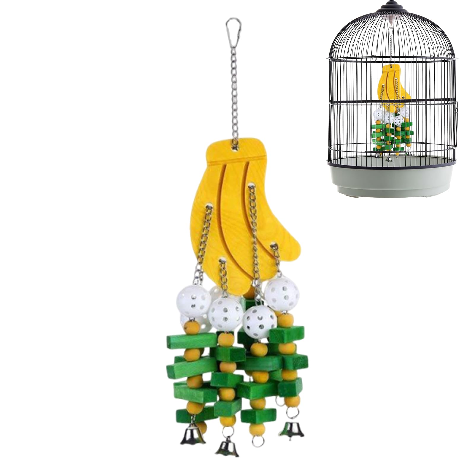 Jouet à mâcher en forme de banane pour oiseaux contre l'ennui