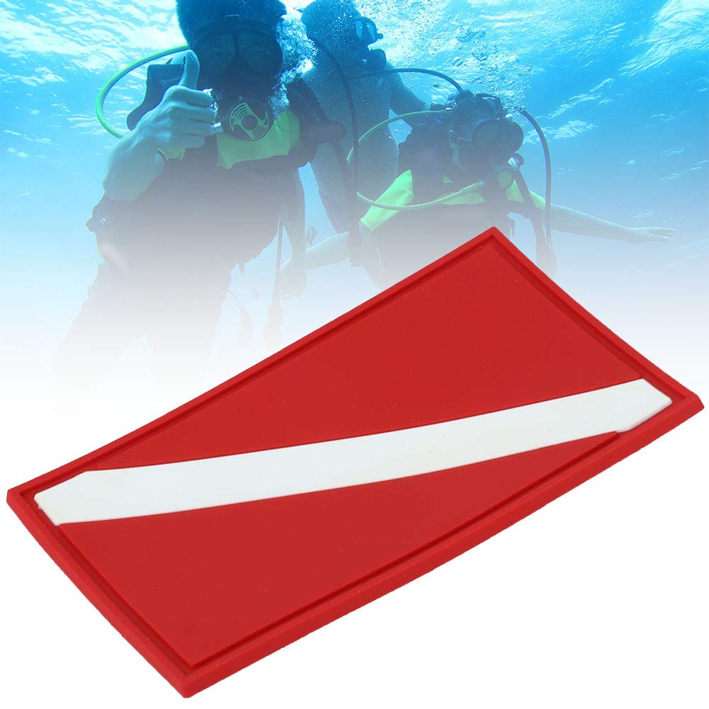 Patch Drapeau De Plongée KIMISS – PVC Rouge/blanc, 8x5 Cm, Résistant, Pour Sac à Dos, Bateau Ou Yacht