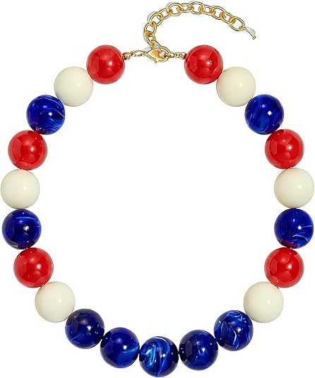 CLASSYZINT Trendy Beaded Choker Statement Necklace For Women CLASSYZINT Trendy Beaded Choker Statement Necklace For Women - Chic 4th of July Outfit Ideas: Classy Red, White & Blue Summer Fashion