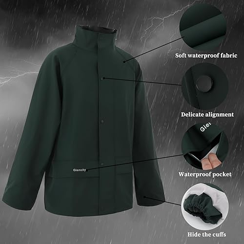 Miniatura 5 de Rain Suit For Men & Women Waterproof Heavy Duty Rain Gear Reflective Jacket for Fishing Outdoor Work Raincoats