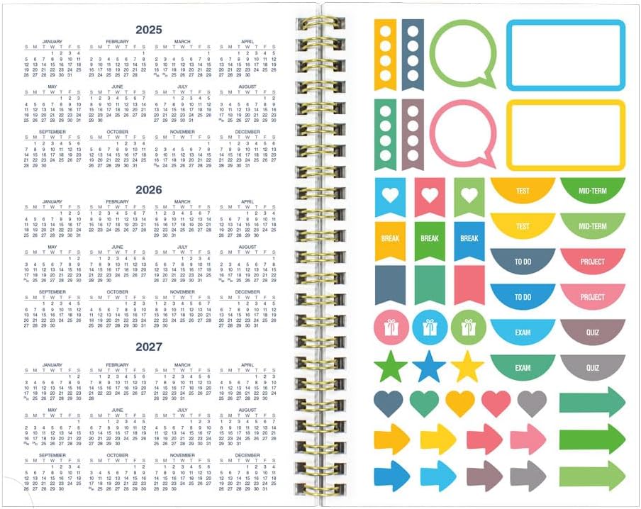 Blueline® Essential Academic Weekly/Monthly Planner, 13 Months, July 2025 to July 2026, Gold Twin-Wire Binding, Poly Cover, 8" x 5", Marble Design, Pink (CA114PI.02-26) image 4