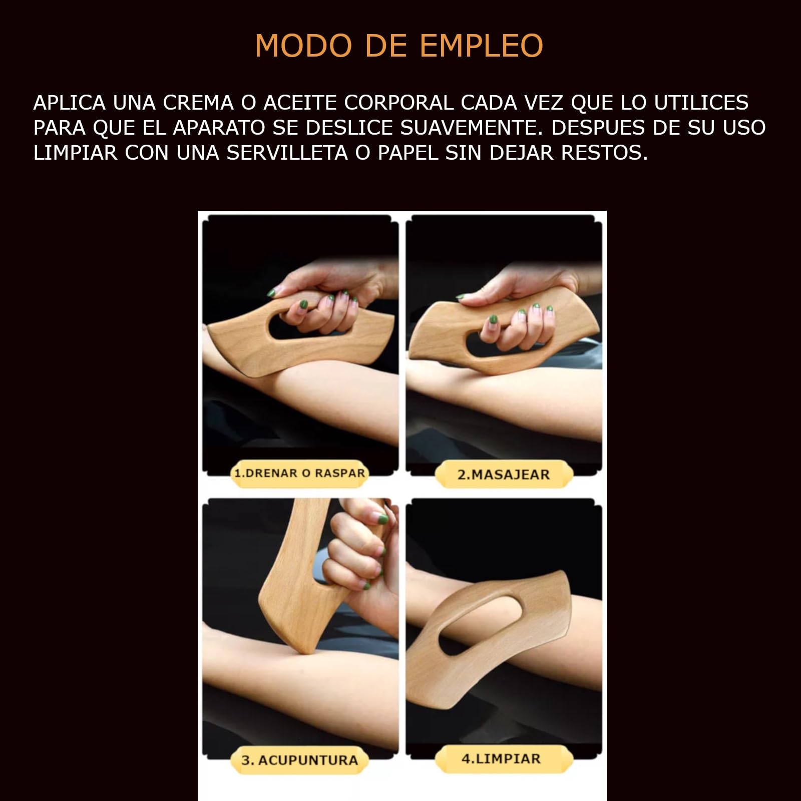Maderoterapia kit masajeador anticelulitico - Kit maderoterapia corporal - Maderoterapia celulitis - Maderoterapia facial - Drenaje linfatico piernas- Masajeador madera de haya 100% natural con funda