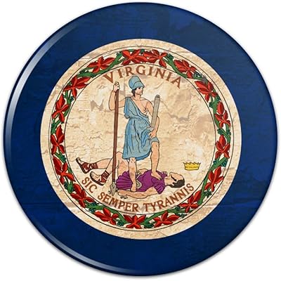 Rustic Virginia State Flag Distressed USA Pinback Button Pin Badge - 1