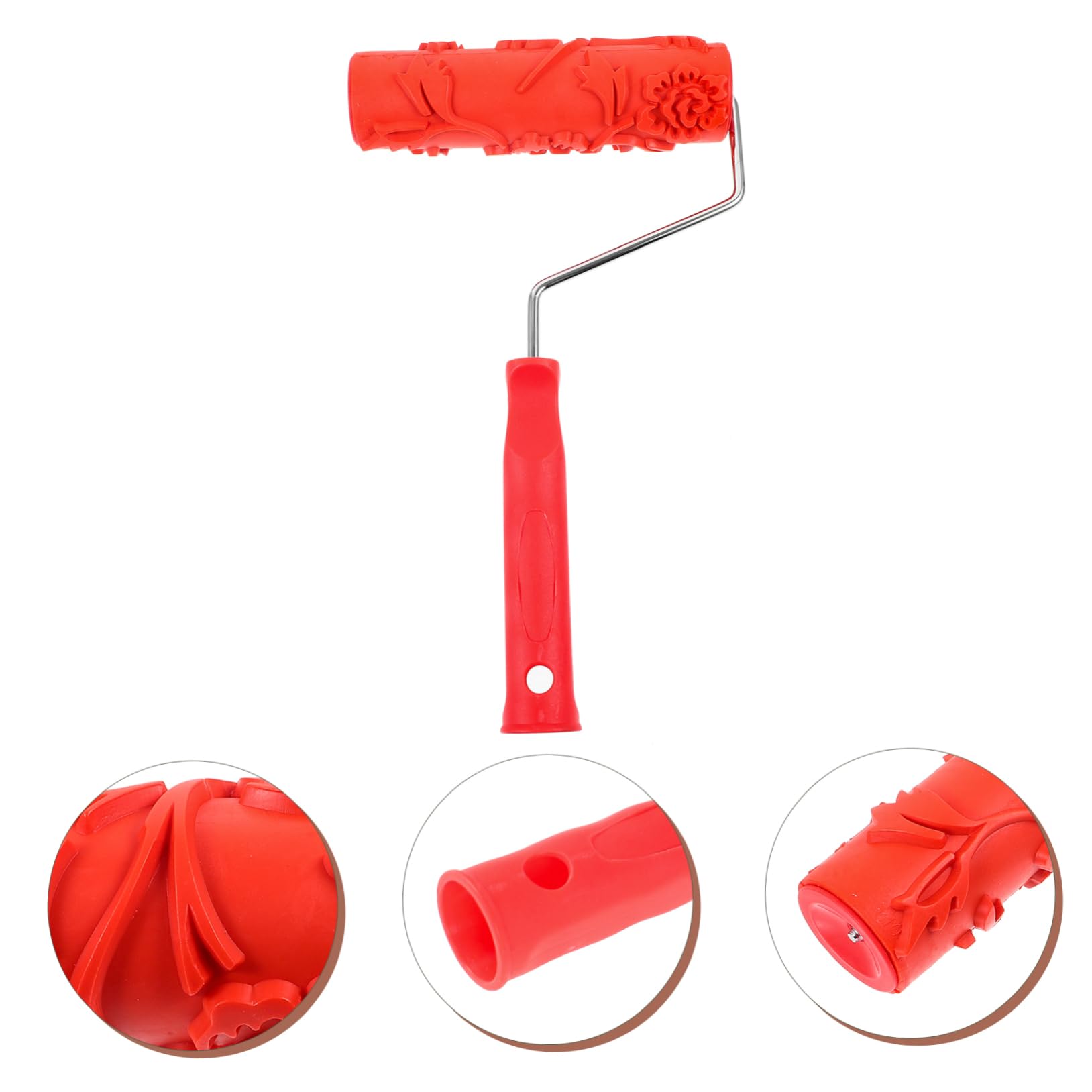Rodillo de Pintura Patrones de Rosa de 7 Pulgadas, Herramienta de Goma y Plástico para Decoración de Paredes, Fácil de Usar para Proyectos DIY y Profesionales