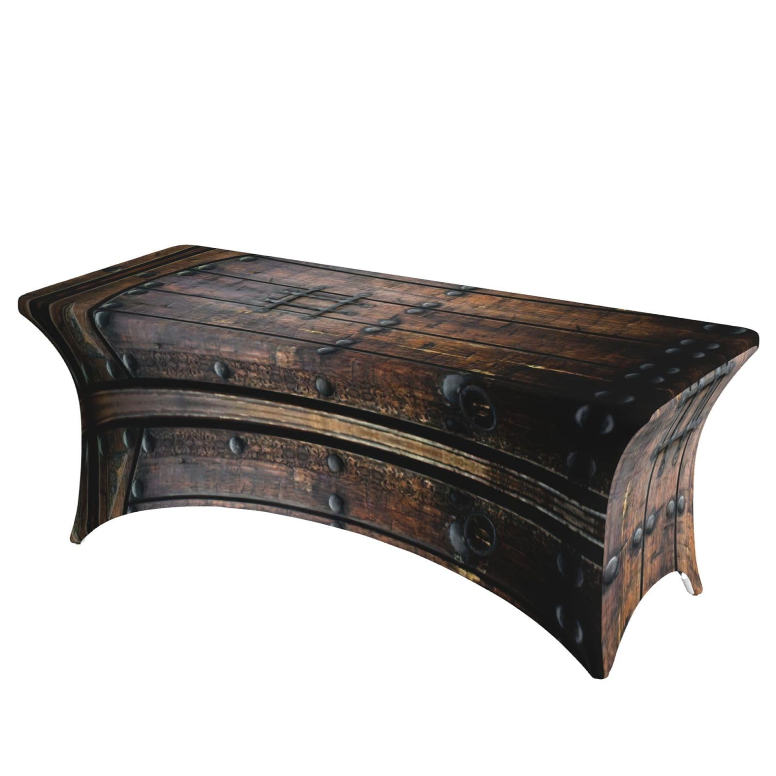 Nappe de table élasthanne décor bois pour mariage et fête