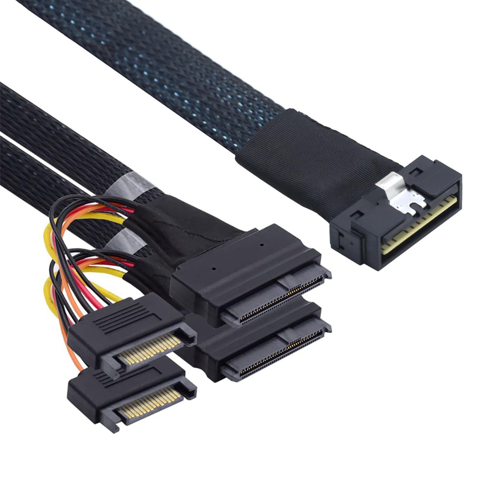 COOLHOOD NVME PCIe HDDs Cavo SFF 8654 8I a 2 SFF 8639 Adattatore con 15P SATA Alimentazione per Adattatore Cavo di Installazione