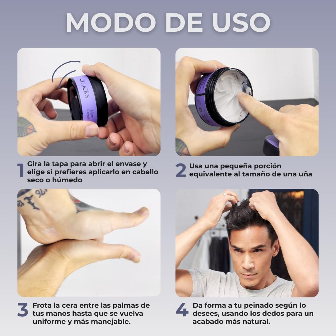 Clocks - Cera Pelo Hombre | Cera Mate Pelo Hombre | Pomada Cabello Mujer | Pomada Pelo | Fijación Fuerte y Flexible | Efecto Mate | Sin Residuos Grasos | Acabado Natural | 80g