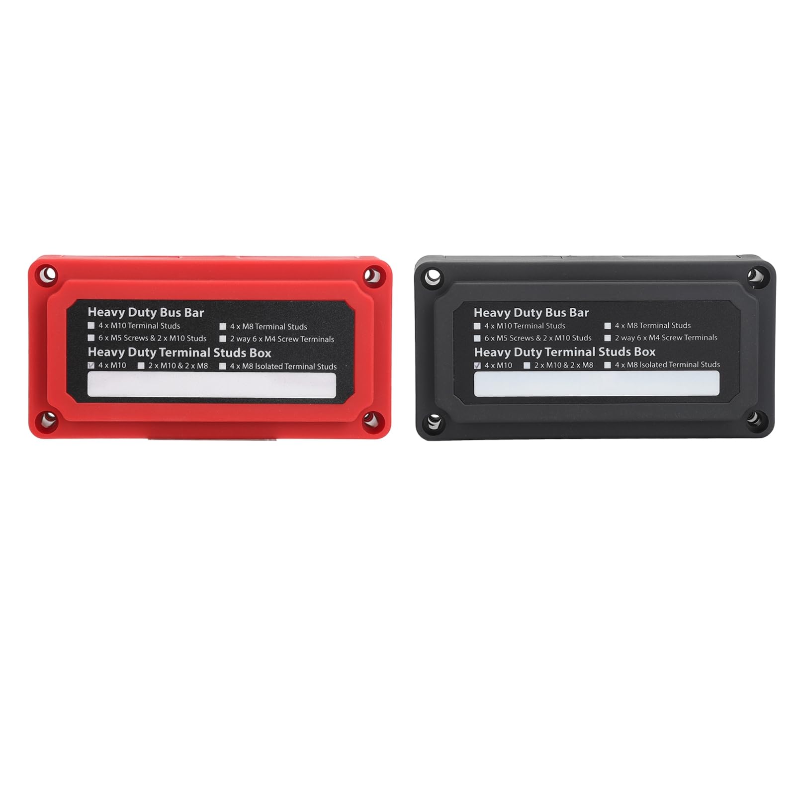 Paire de Borniers de Barre Omnibus 200 A avec 4 Goujons M10 pour Applications Automobiles, Marines et Solaires, DC12 à 48 V