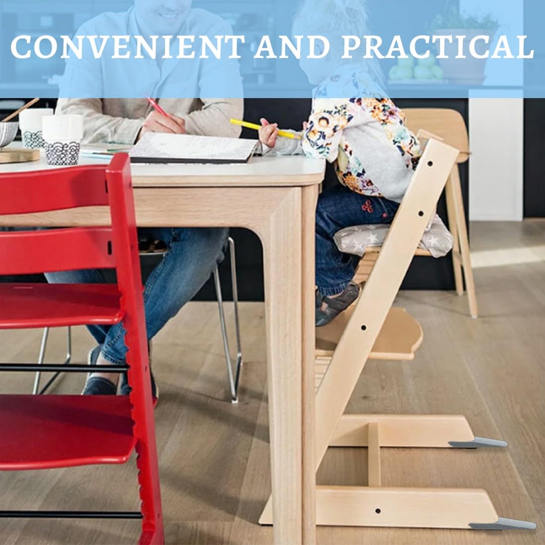 Coprigamba per Seggiolone,2 Pezzi Bambino Sedia da Pranzo Inserto Gamba Seggiolone,Bambino Piedi di Sicurezza Copertura di Estensione di Sicurezza,per Stokke Tripp Trapp Seggiolone(Grigio)