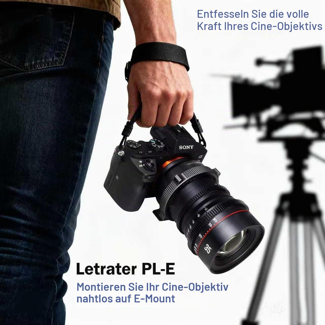 Objektivhalterungsadapter PL Sony E/NEX Mount Kameras A7S3 FS7 FX9 A7R4 R3