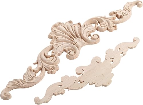Miniatura 7 de MUXSAM Apliques tallados en madera, detalles de tallado transparente superpuestos, calcomanías artesanales para gabinetes, manteles de pared,