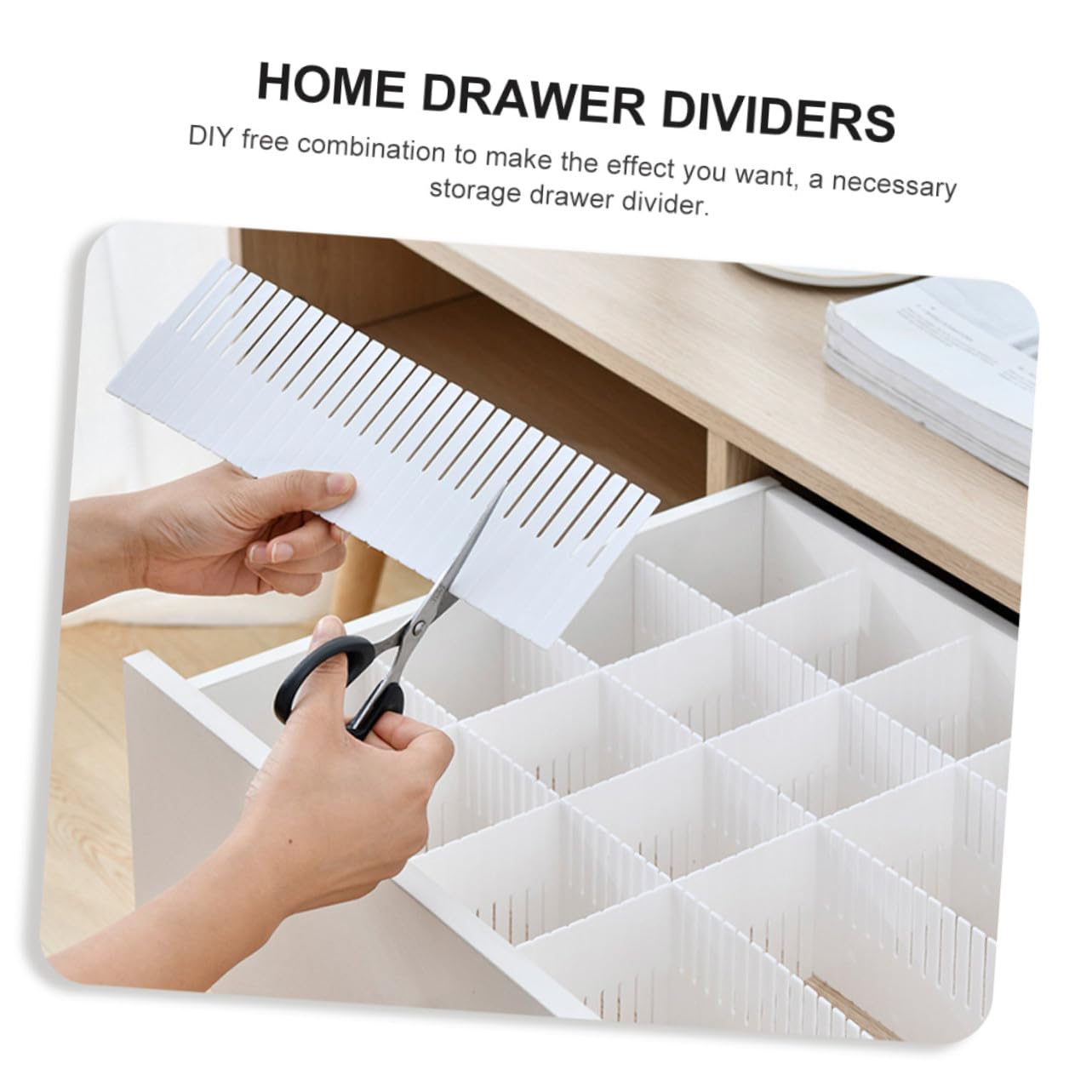 Divisor de Cajones Multifuncional de Plástico Blanco, 10 Piezas para Organizar Ropa Interior y Toallas en Cajones, Crea Compartimentos y Ordena Espacios
