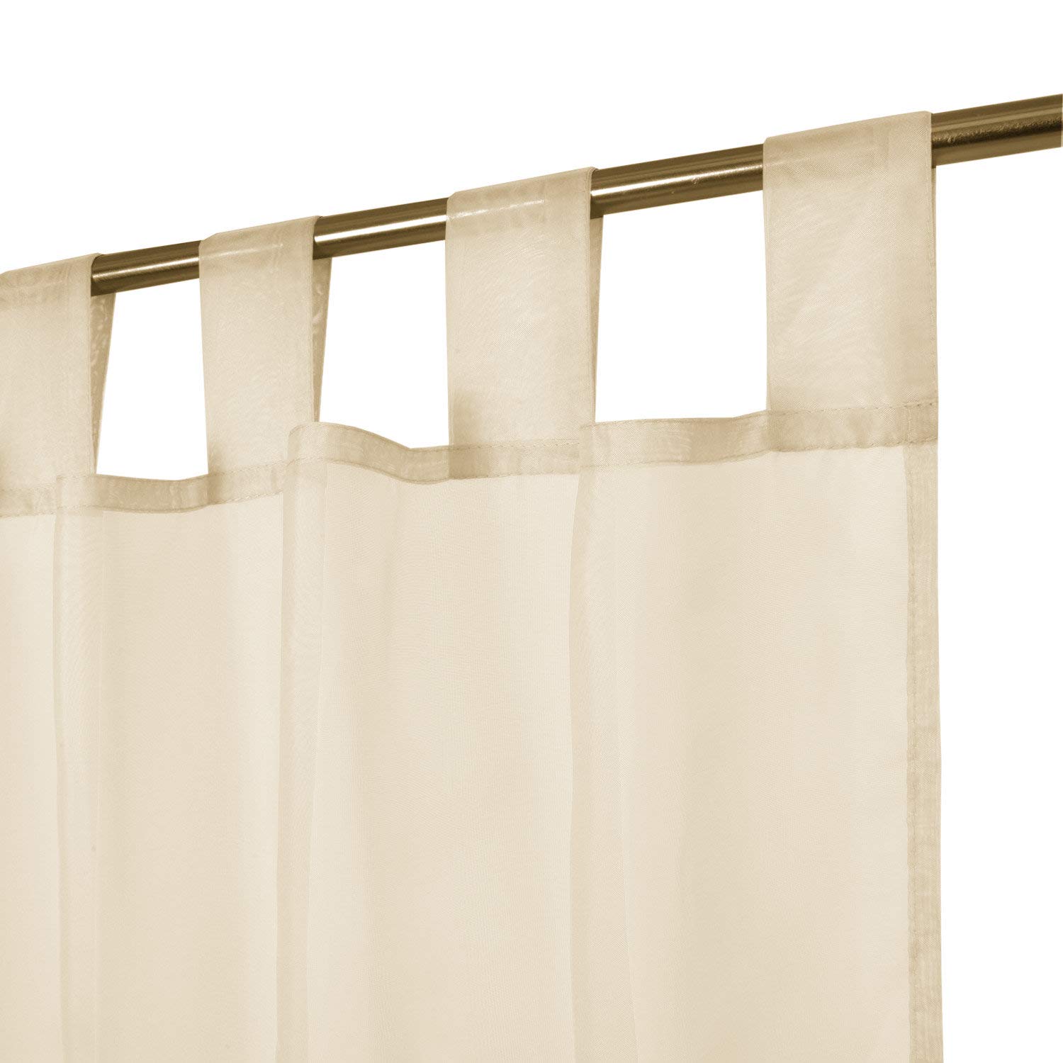 Megachest lucy Woven Voile Tab Top Curtain 2 Panels with ties (28 colors) (champagne, 56" wideX72 drop(W142cmXH183cm))
