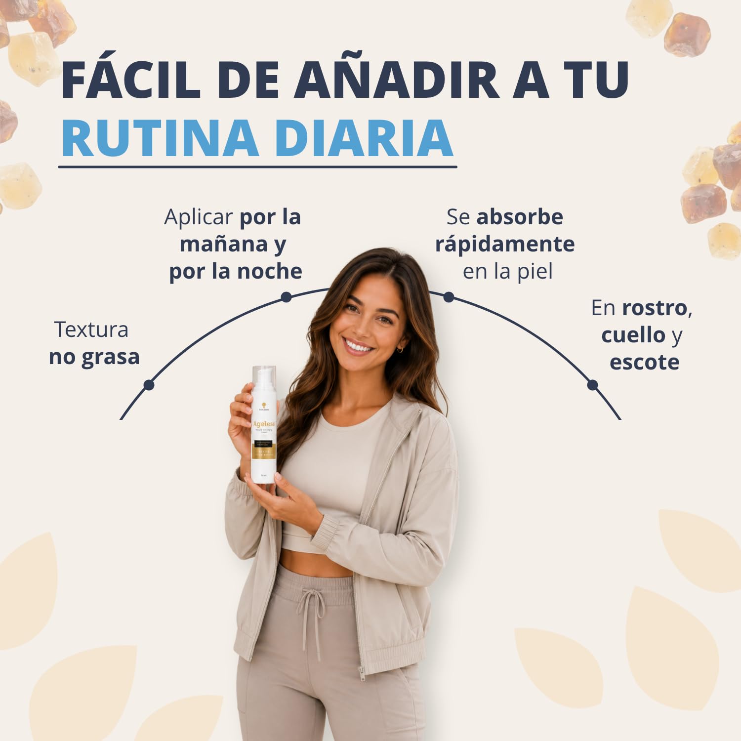 Golden Tree Ageless Crema Anti-Arrugas, 50 ml | Hidratación Día y Noche para Piel Seca, Fórmula Suavizante y Nutritiva, Para Todo Tipo de Piel