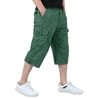 KEFITEVD Pantaloncini Uomo Cargo Cotone Multi Tasche Casual Outdoor Estivo