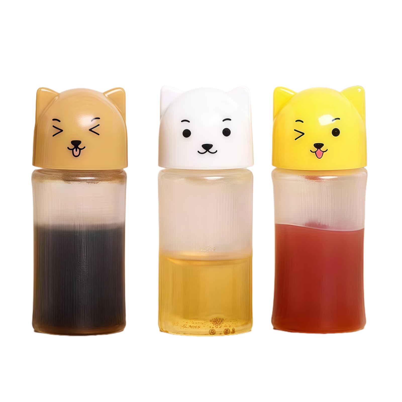 3Pcs Mini Condiment Squeeze Bottles, Mini Ketchup Bottles Tomato Ketchup Bottle Refillable Salad Dressing Tomato Ketchup Bottle Honey Squeezable Jar Ketchup/Sauce Containers for Kids Adults