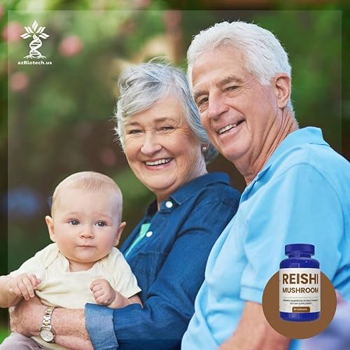 Miniatura 4 de AZ BIOTECH Reishi Mushroom 90 cápsulas, potente suplemento de hongos para apoyo y defensa del sistema inmunológico por Double Wood, salud cardíaca,