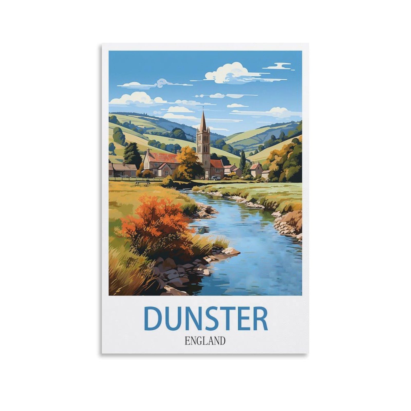 EZMLFA DIY 5D Diamond Art Painting Kits,Dunster England Colourful Rhinestone Diamond Arts Kits for Beginners, Perfect Home Wall Decor Gifts 40x40cm