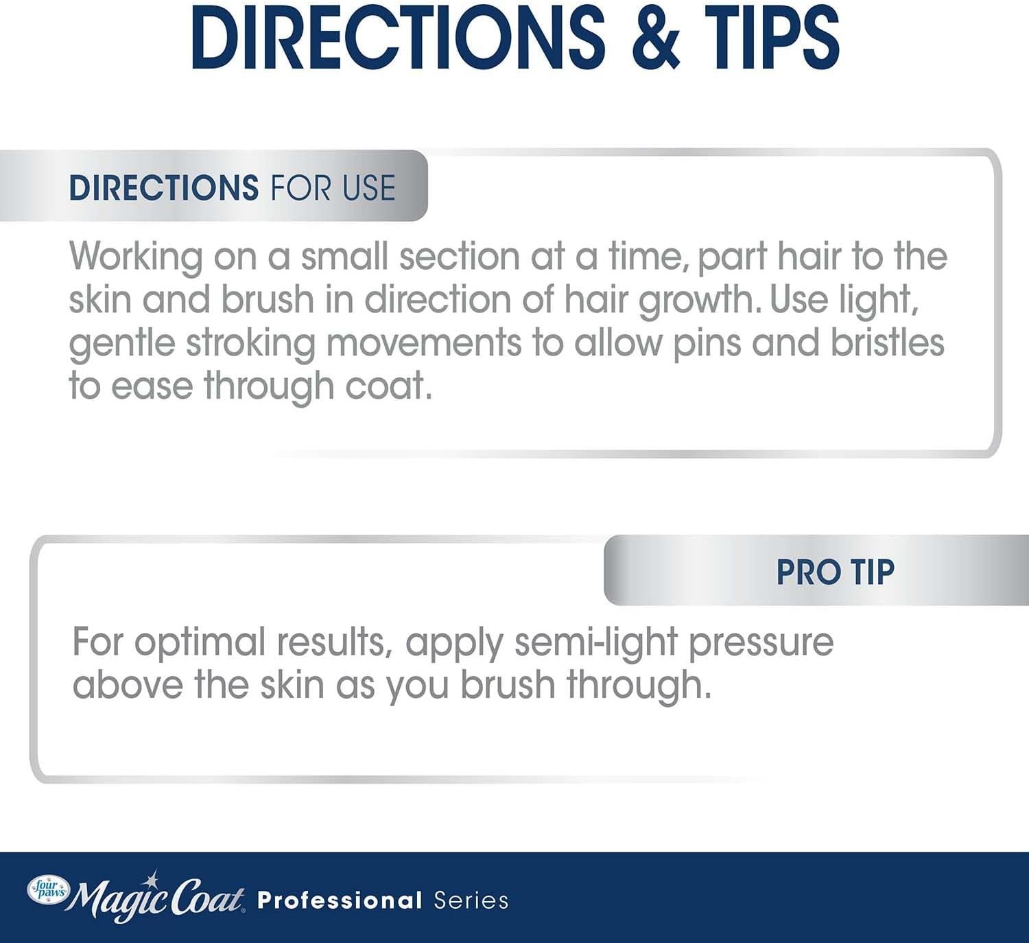 Four Paws Slicker Brush, Professional Series Grooming Brush for Dogs & Cats, Self-Cleaning, Reduces Shedding, All Coat Types, Blue & Grey image 4
