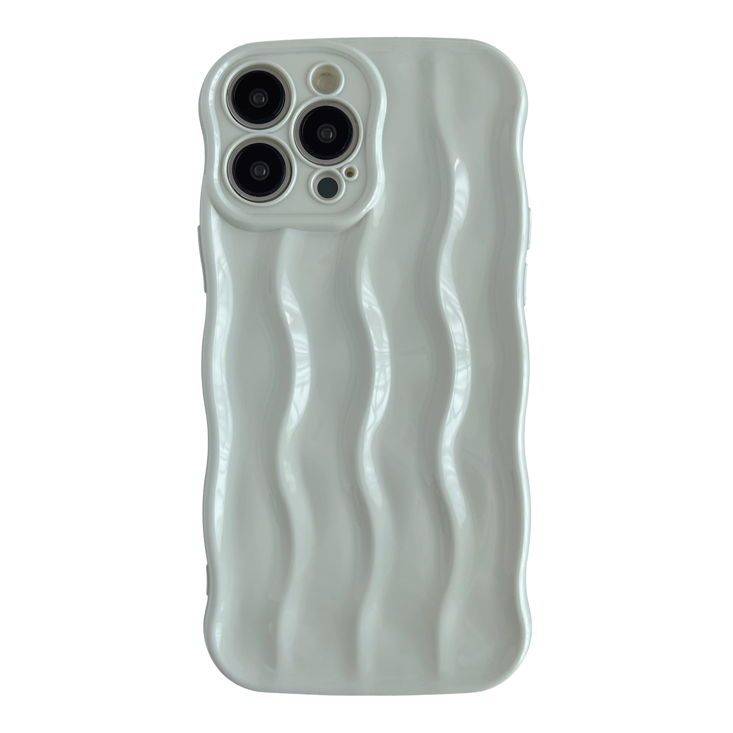 Caseative for iPhone 13 Pro Max Case,Water Ripple Pattern Curly Wave Frame Soft Phone Case (Grey)