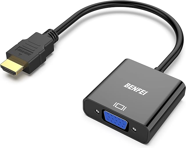 BENFEI HDMI to VGA, Gold-Plated HDMI to VGA Adapter (Male to Female) for Computer, Desktop, Laptop, PC, Monitor, Projector, HDTV, Chromebook, Raspberry Pi, Roku, Xbox and More - Black