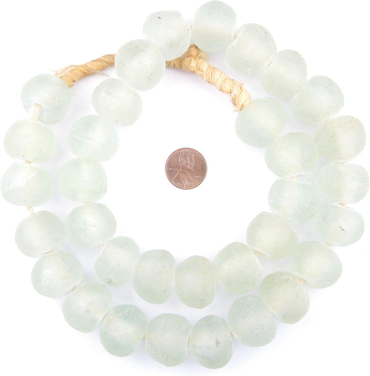 Jumbo Recycled Glass Beads, 21–25mm – African Sea Glass for Wall Hangings, Coffee Table Decor, Shelf Styling, and Home Accents – (Clear) – The Bead Chest