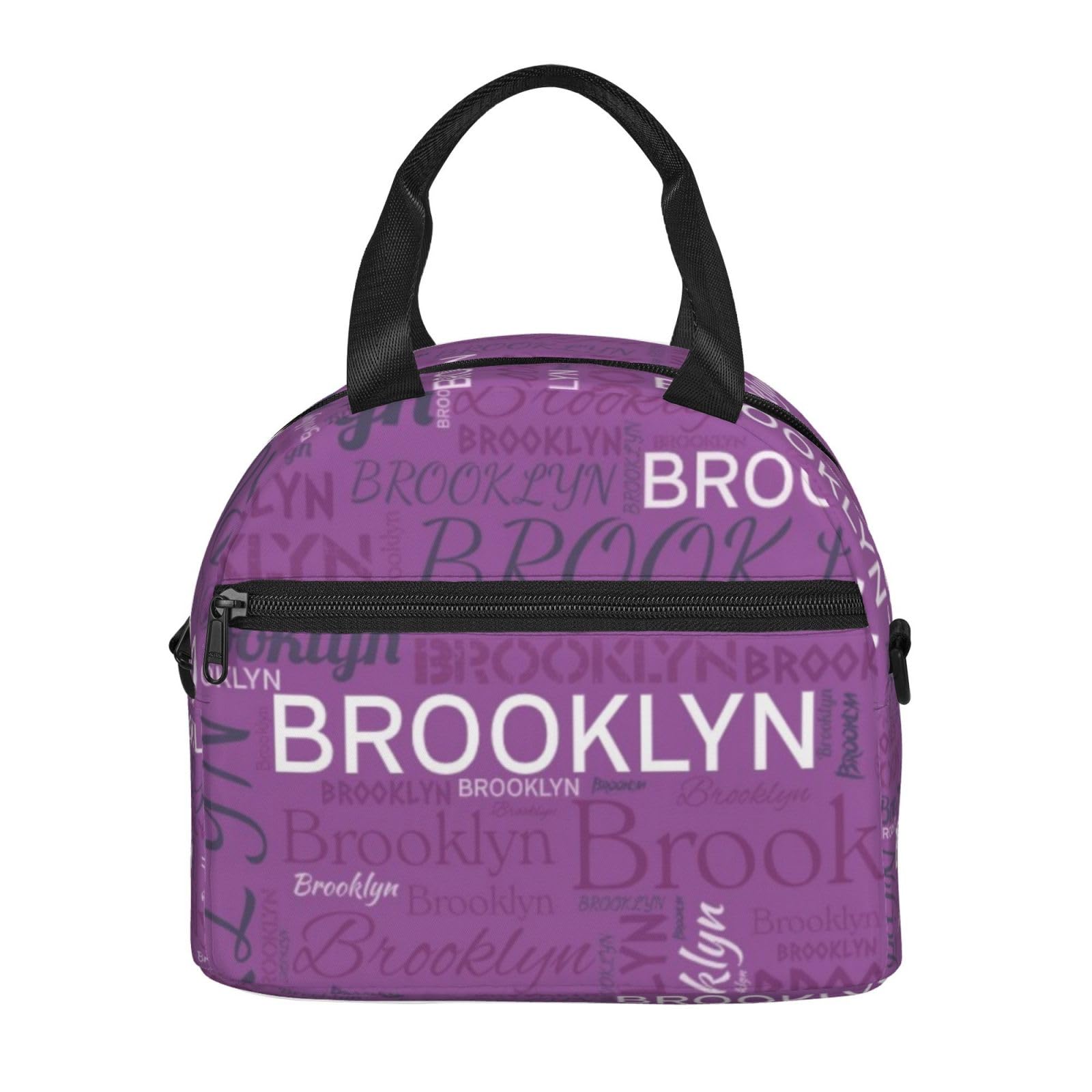 Borsa per il pranzo personalizzata, Borsa per il pranzo con nome, Borsa termica nera isolata con tracolla e maniglia per il trasporto, Ritorno a scuola, Regalo per lei - Italia