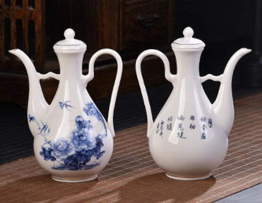 Jingdezhen Ceramic Wine Pot Household Wine Bottle Retro Chinese Court Antique Wine Jug - A05
