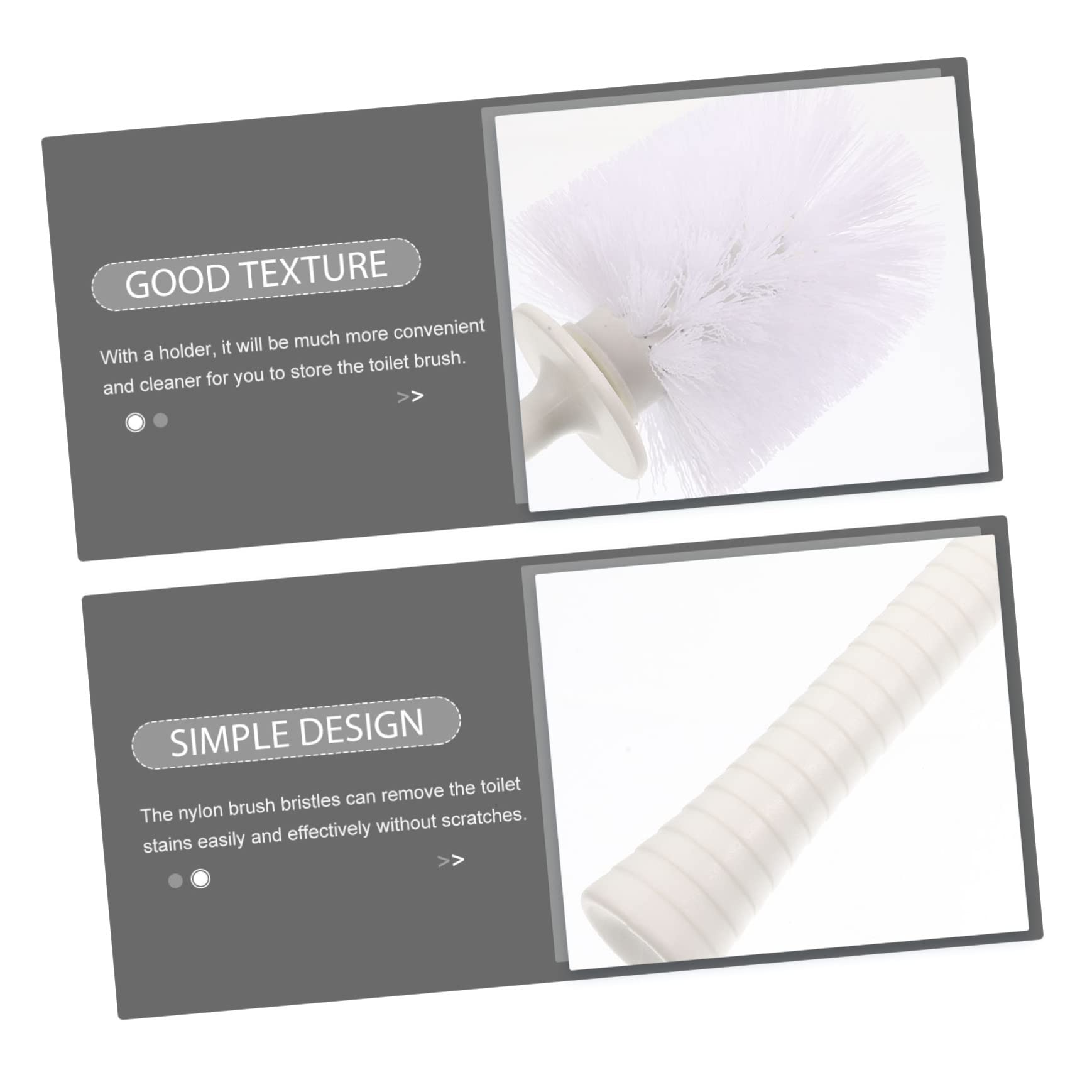 Cabilock 2juegos Escobilla De Inodoro Soporte y Mango Antideslizante Herramienta De Limpieza para Baños Oficina y Centros Comerciales Accesorios De Limpieza
