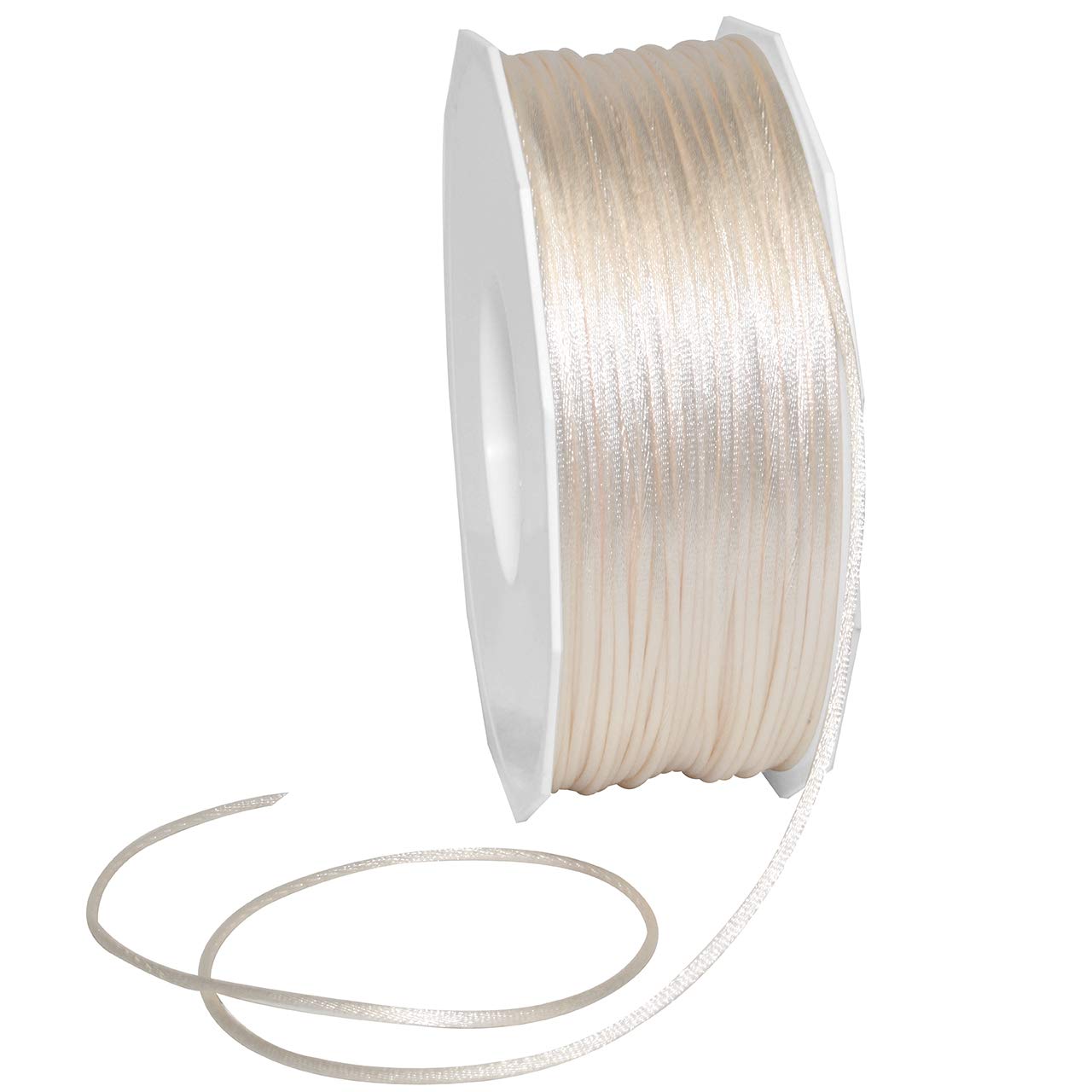 Morex Ribbon 1305144004 Satin Cord, Ivory, 1/8" X 144 yd