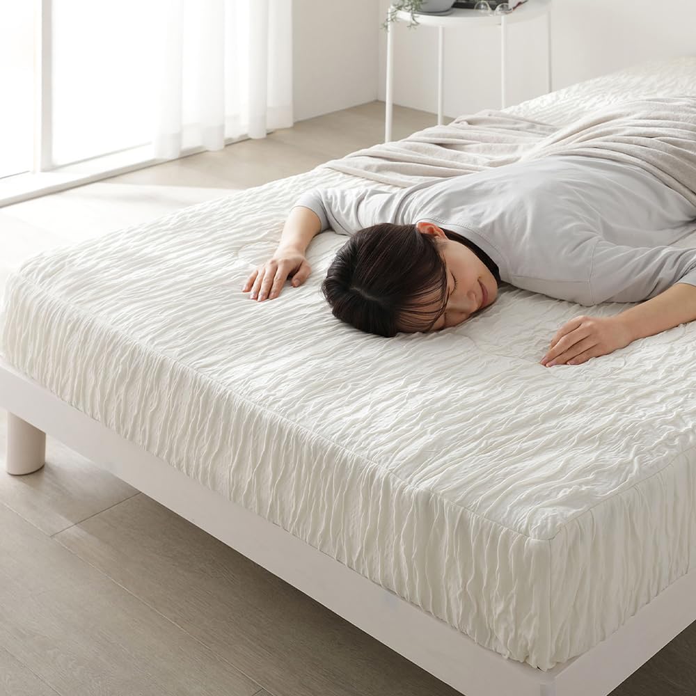Amazon｜RASIK ボックスシーツ 単品 ワイドキング240 アイボリー く