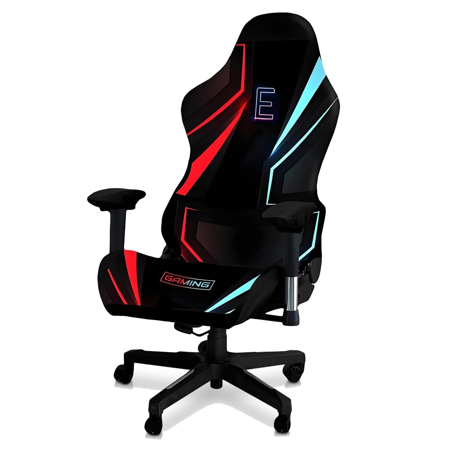 Tufkiss E Gaming Chair Covers, 3D Printing Stretchabl Elastic Computer Reclining Chair Seat Cover With Armrest Slipcovers For Reclining Racing Gaming Gaming Chair(E)