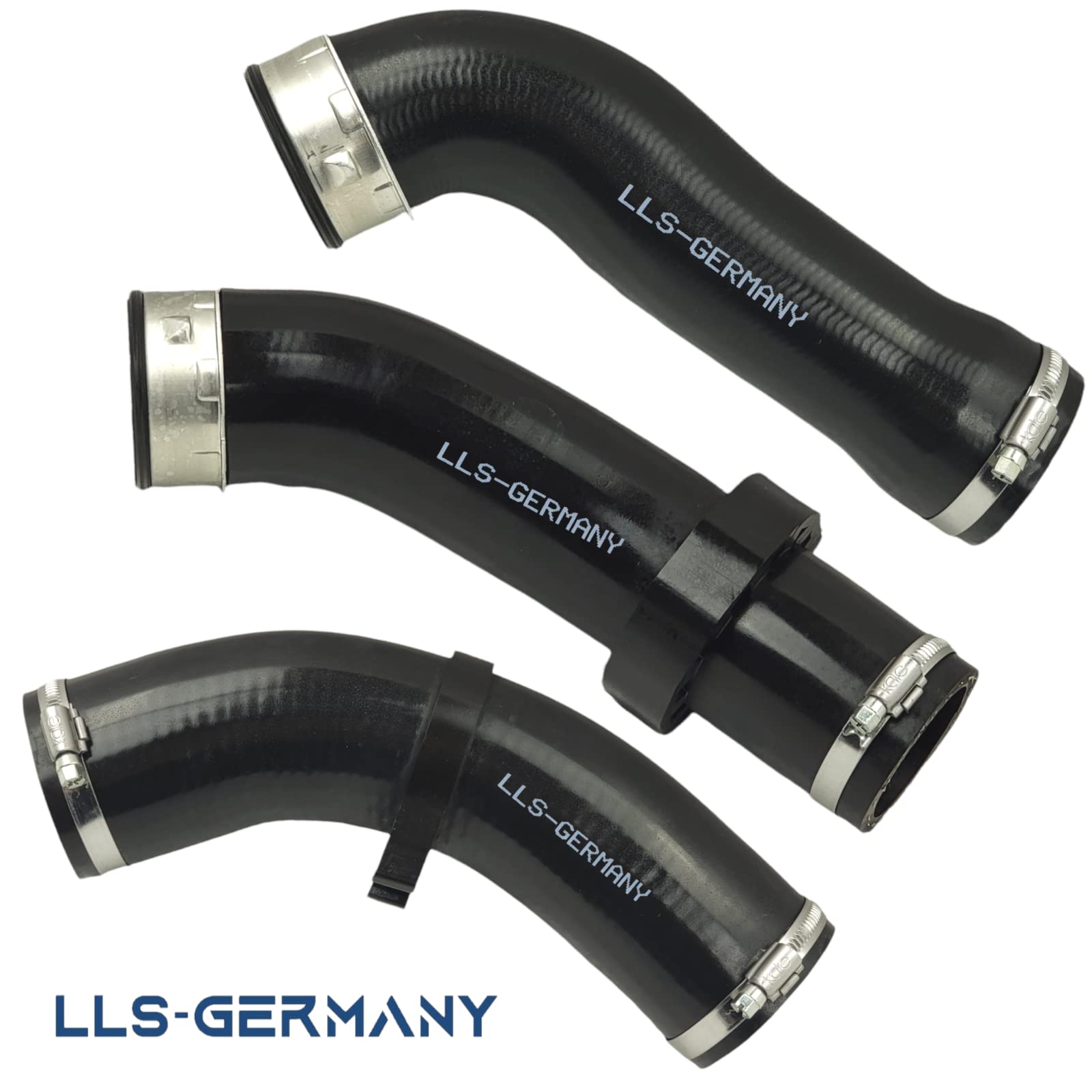 LLS-GERMANY 3 x Turboschlauch Ladeluftschlauch Kompatibel mit B M W 3er E46 318d 320d 320cd 11617799397 11617791393 11617786865