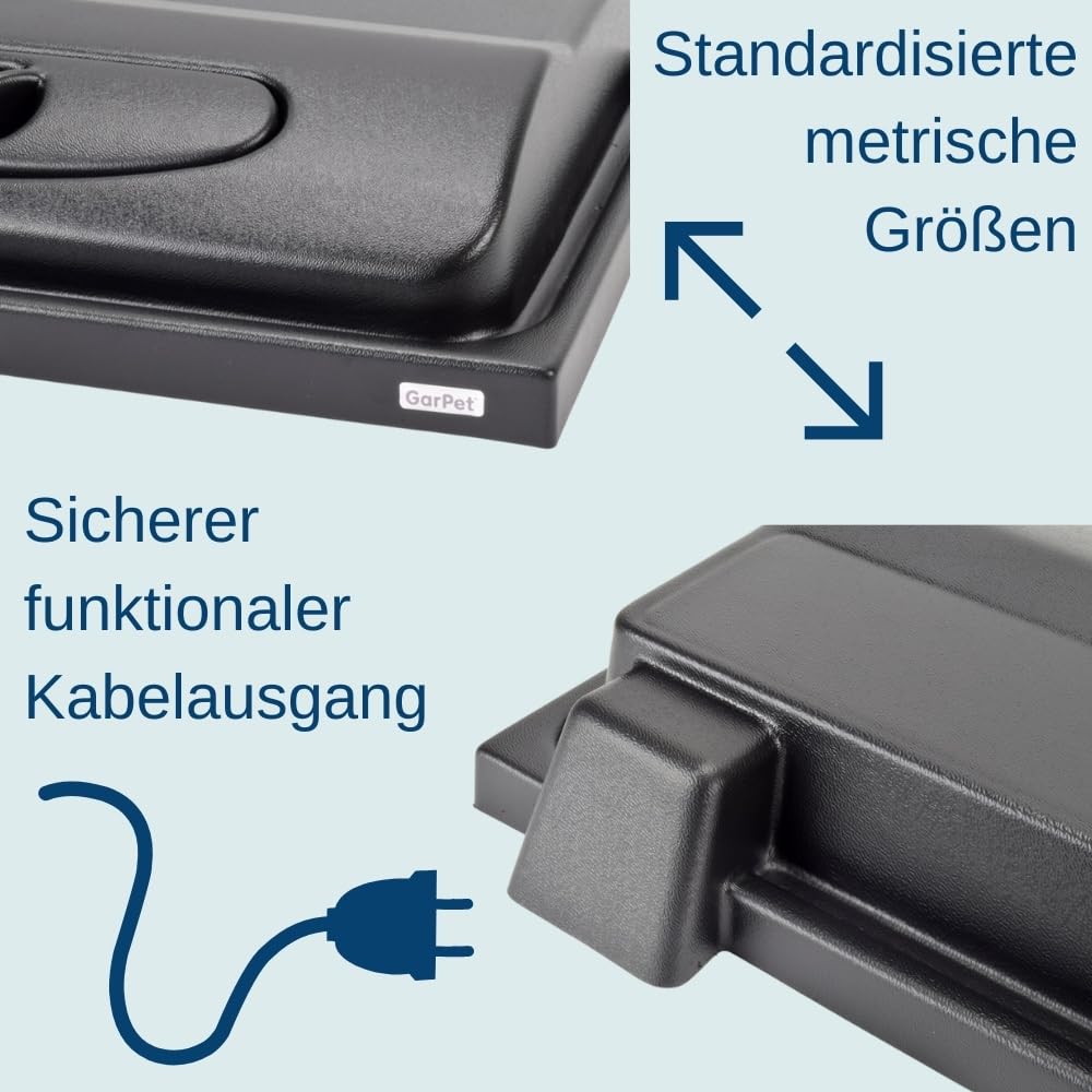 GarPet Aquarium Abdeckung LED 60x30 cm Schwarz Mit Licht Terrarium Beleuchtung