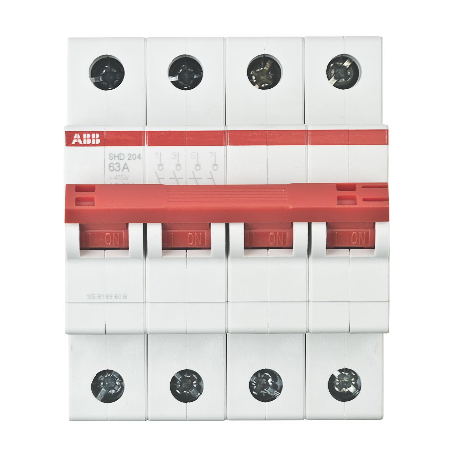 Ausschalter ABB Typ SHD204/63 Schalter 415V 63A 4-polig 4TE Reiheneinbaugerät