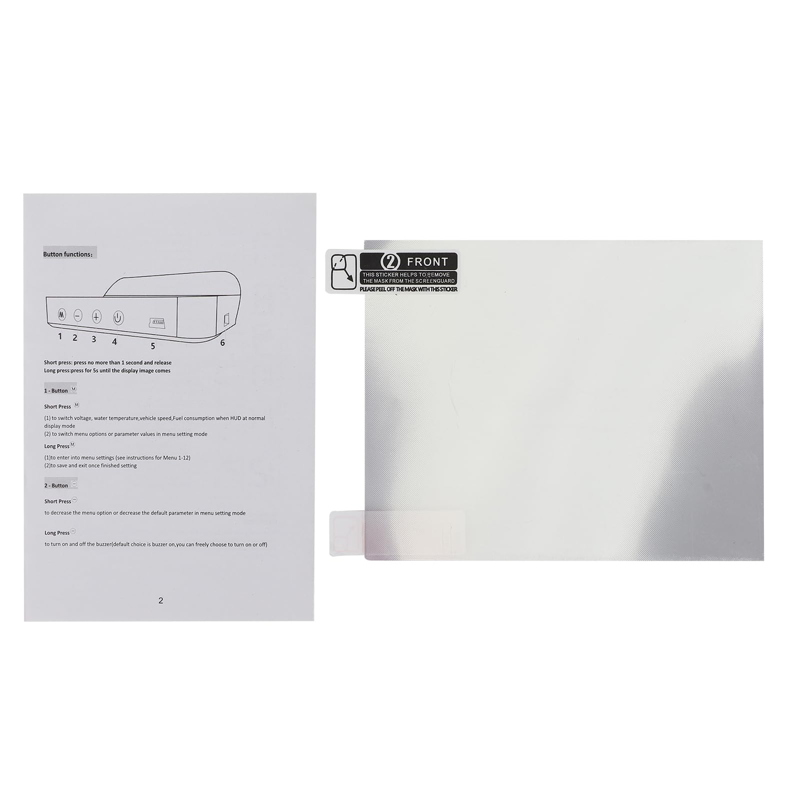 Monitor de proyector HUD con pantalla frontal universal para vehículos estándar OBD II - Instrumento multifunción portátil con velocidad RPM Temperatura del agua Pantalla de
