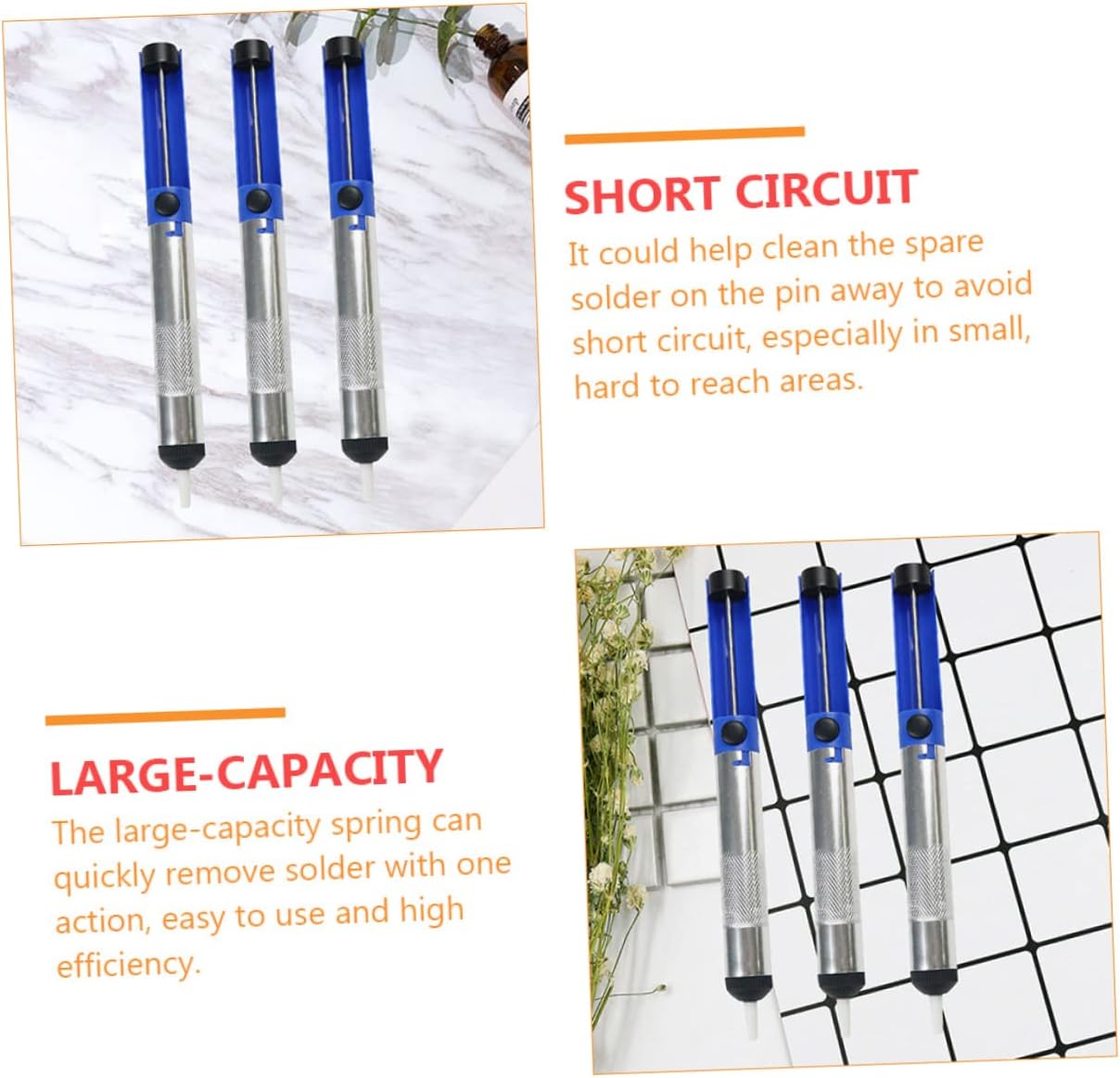 4pcs Manual Solder Sucker Efficient Desoldering Pump Tool for Quick Solder Removal Comfortable to Hold for Precision Repairs