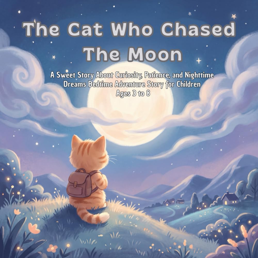 The Gray Cute Cat Who Chased The Moon: A Gentle Nighttime Story About Curiosity, Dreams, and Wonder , Bedtime Adventure Story for Children Ages 3 to 8