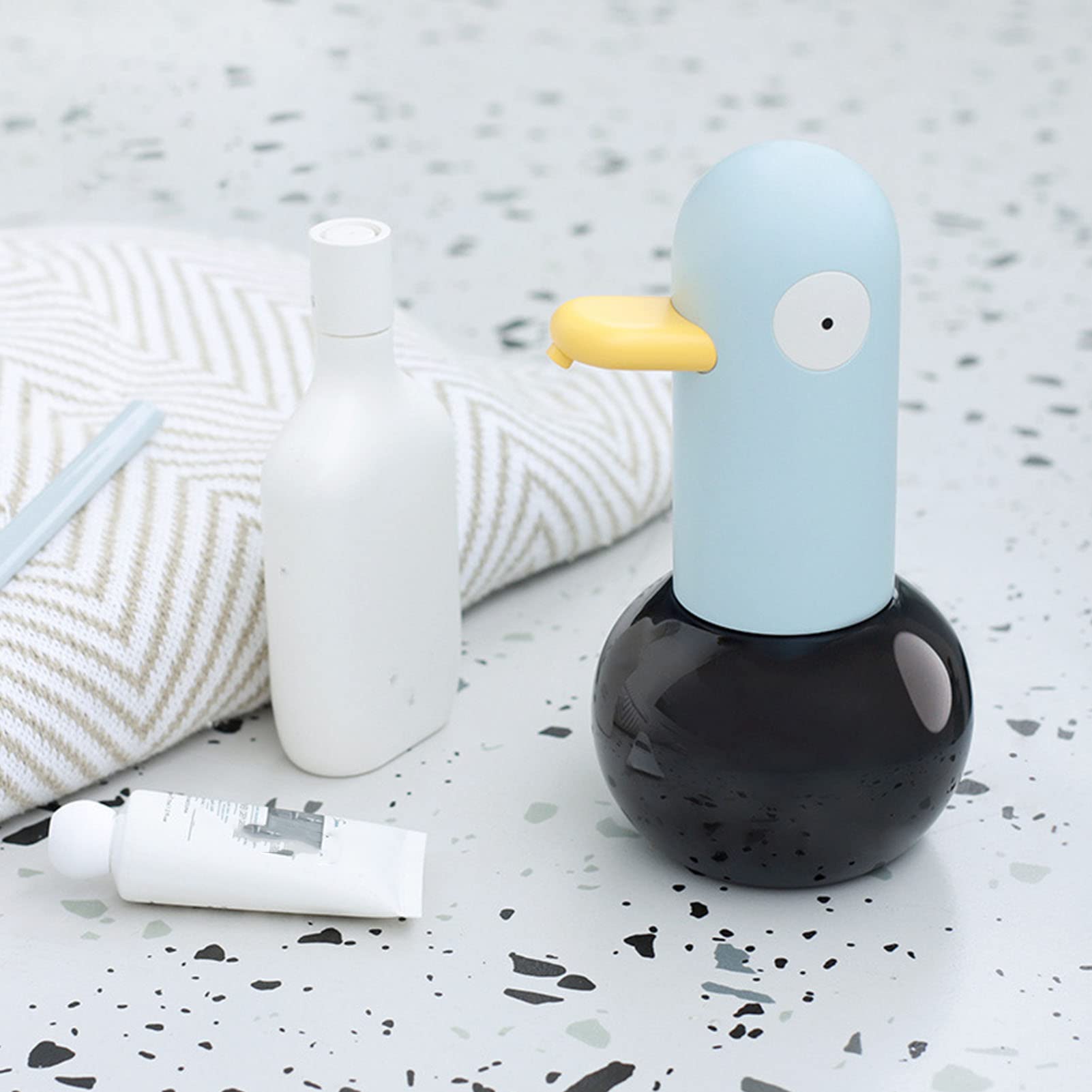 Yosoo Health Gear Automatischer Seifenspender, Cartoon Entenform, Infrarot Induktion Wiederaufladbar Berührungslos, Kinder Schaum Badezimmer