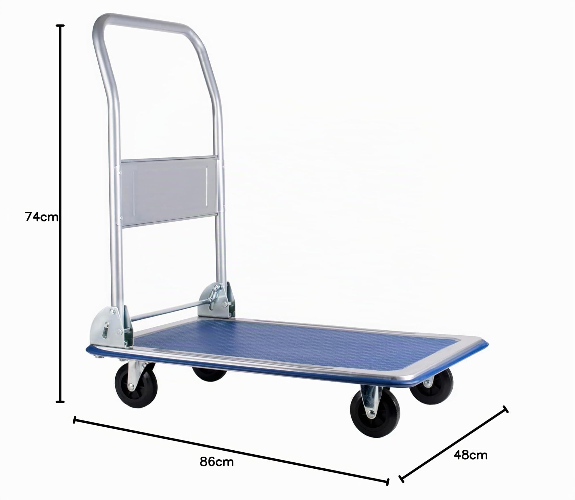 Pavo - Carrello a piattaforma pieghevole fino a 150 kg, carrello da trasporto robusto con superficie antiscivolo e manico pieghevole - 8037421